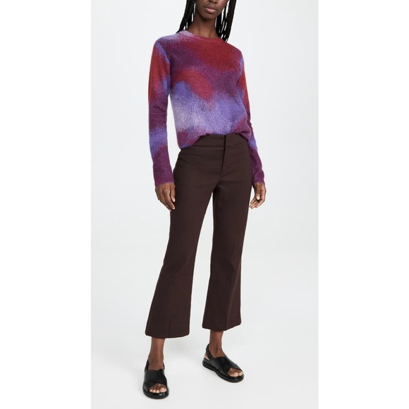 Vince Pants - VINCE Slim Flared Pants Womens 0 Hickory Darl Brown Cropped Mid Rise Stretch NWT